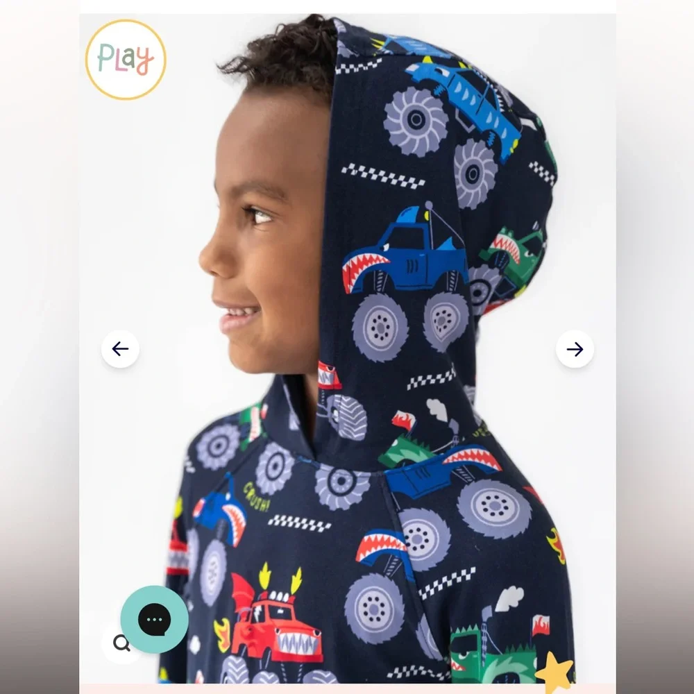 Little Sleepies 3T - Monster Truck Madness, Limited Edition, Pullover Hoodie - Picture 2 of 10